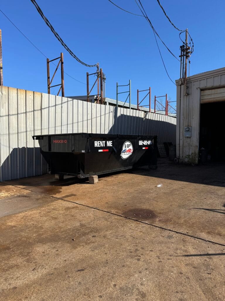 Dumpster Rental in Joshua, TX 15 yard dumpster rental delivered to a driveway in Joshua, TX by VIP Roll Offs Services