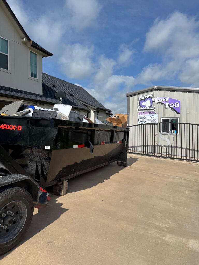 Dumpster Rental in Godley, TX Dumpster rental delivery in Godley, TX near local business with city colors displayed